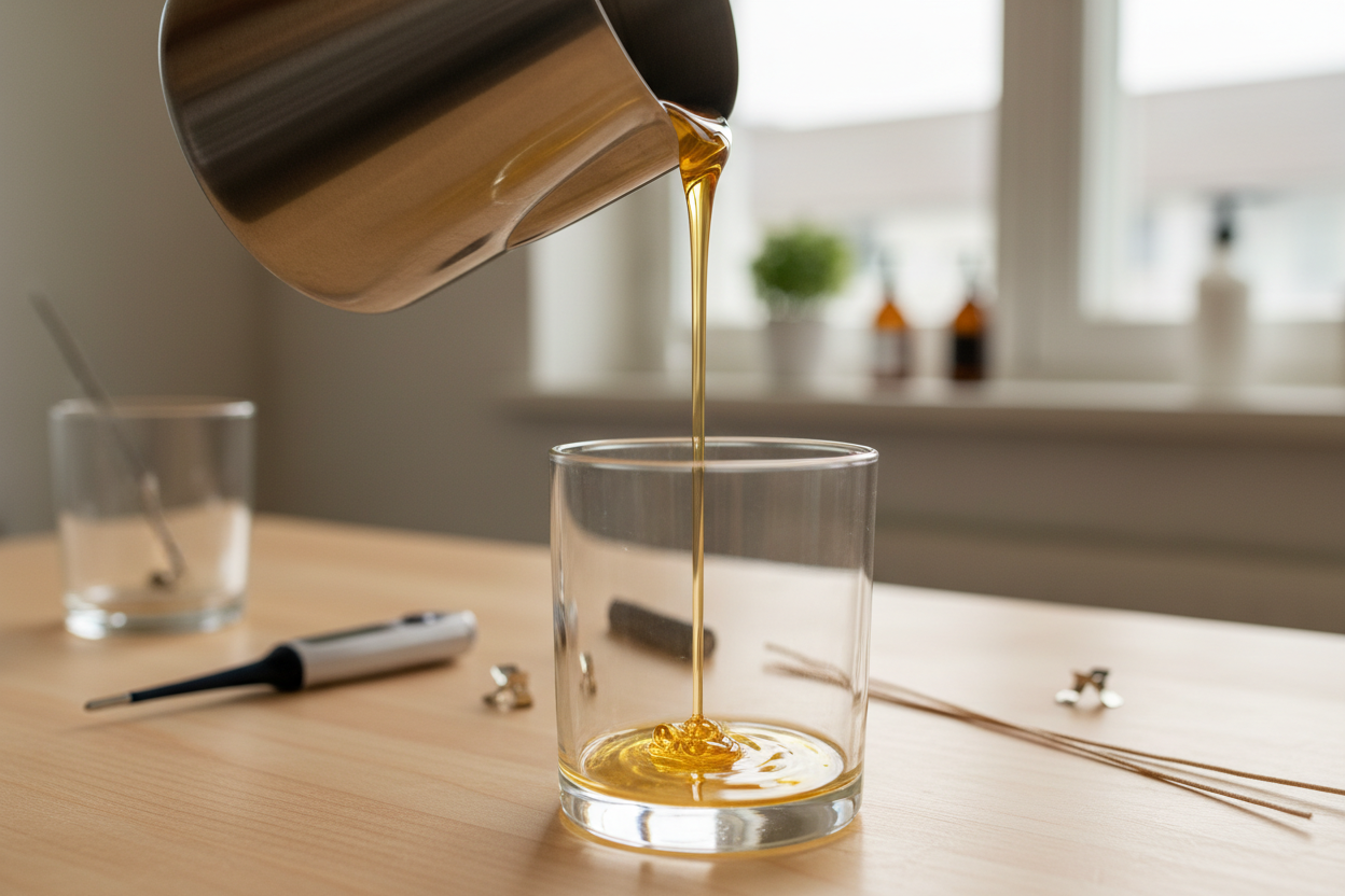 pouring candle wax